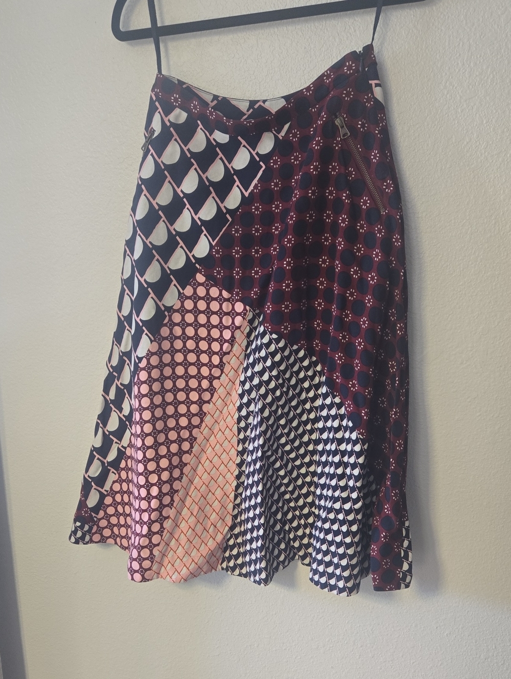 HD in Paris Burgundy, Pink & Navy Patchwork Circle Skirt